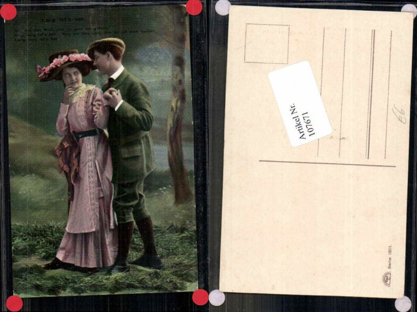 107671,Liebespaar Kitsch Mann Frau Kleid Hut Jäger Tracht