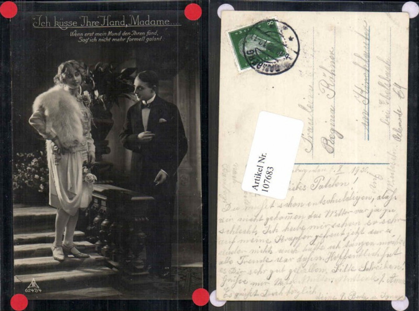 107683,Schöne Frau m. Pelzmode Pelz Fuchsfell Rosen Photochemie Berlin