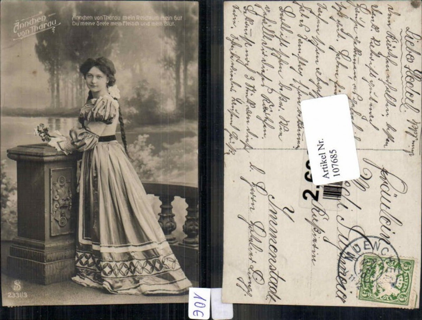 107685,Edwardian Girl Schöne Frau Kleid Annchen von Tharau