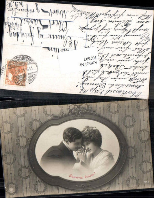 107697,NPG Tausend Grüsse Liebespaar Fotomontage Edwardian Girl