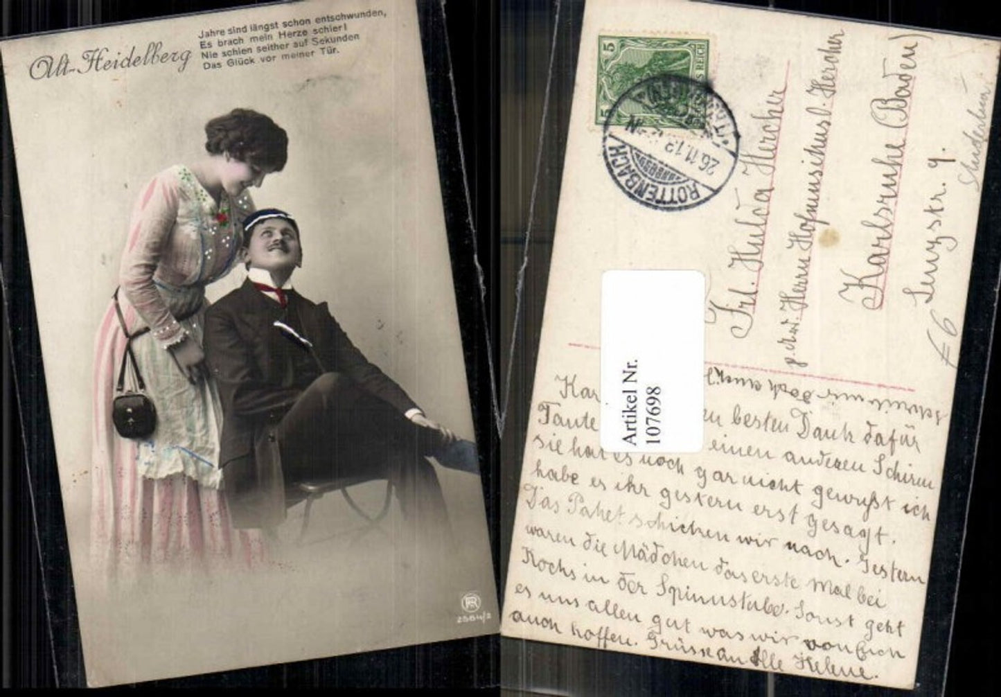 107698,RPH Alt Heidelberg Studentika Kleid Frau Paar Studentica