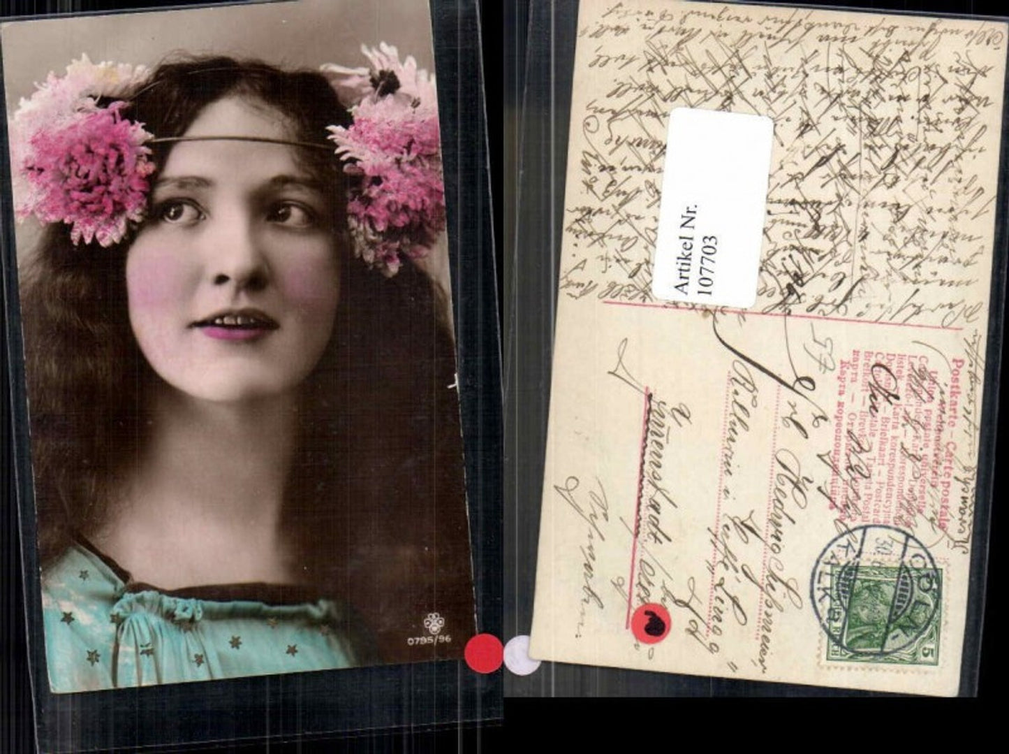 107703,RPH SBW Schöne Frau m, Blumen im Haar Edwardian Girl Flowers