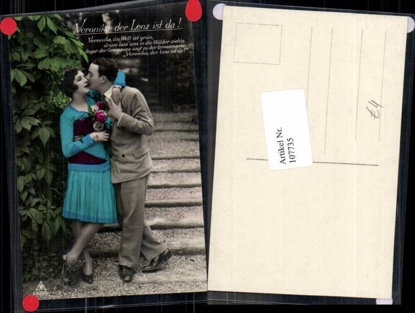 107735,Photochemie Berlin Kleid coloriert Kuss Mann küsst Frau