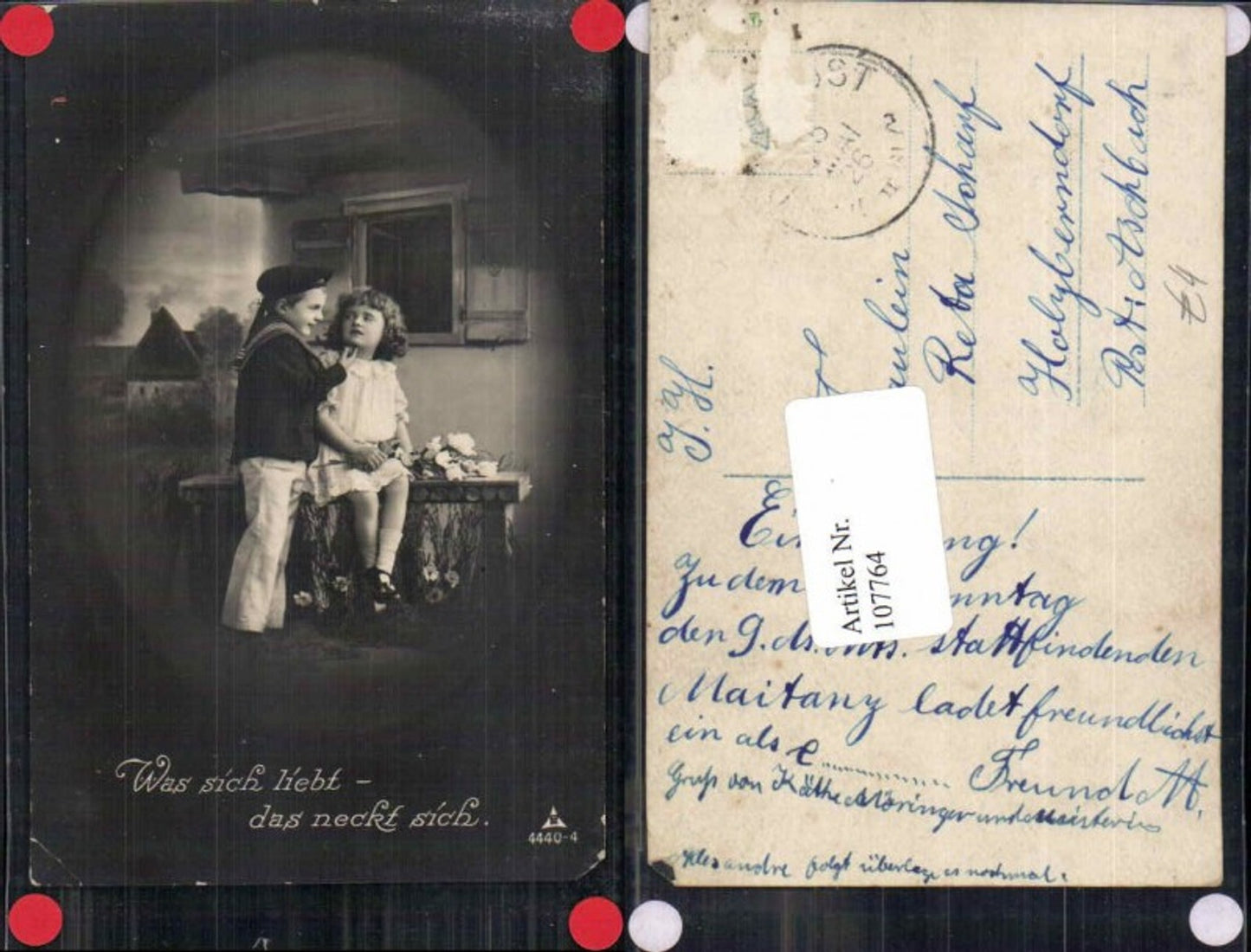 107764,Junge m. Kleinen Mädchen Matrose Uniform Seemann Photochemie