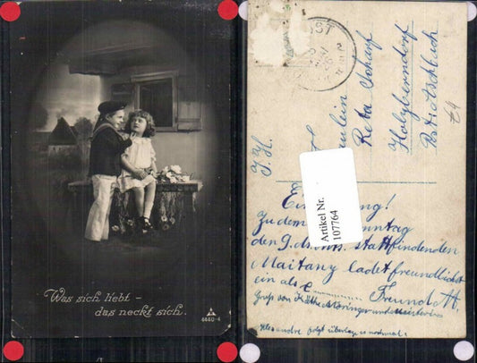 107764,Junge m. Kleinen Mädchen Matrose Uniform Seemann Photochemie