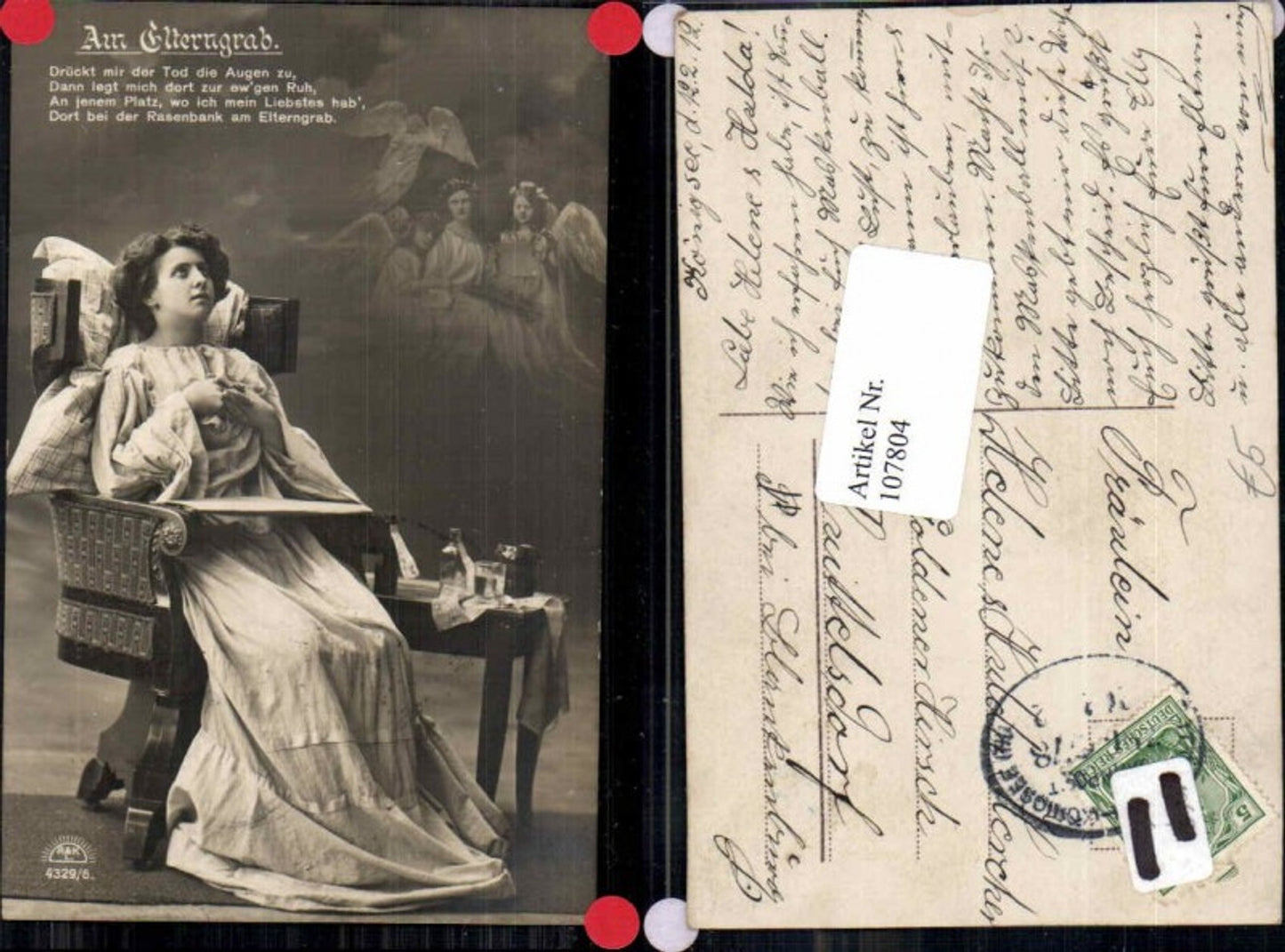 107804,Edwardian Girl Mädchen Frau Engel am Elterngrab