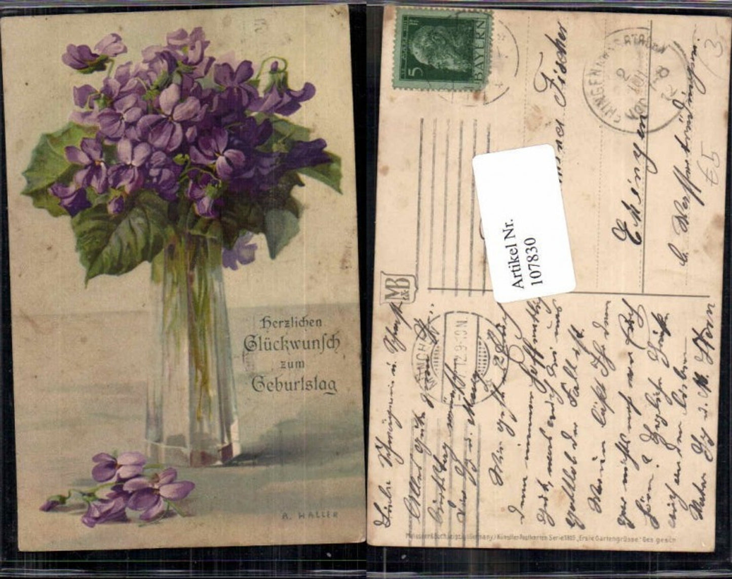 107830,Meissner & Buch 1819 A. Haller sign. Blumen Vase