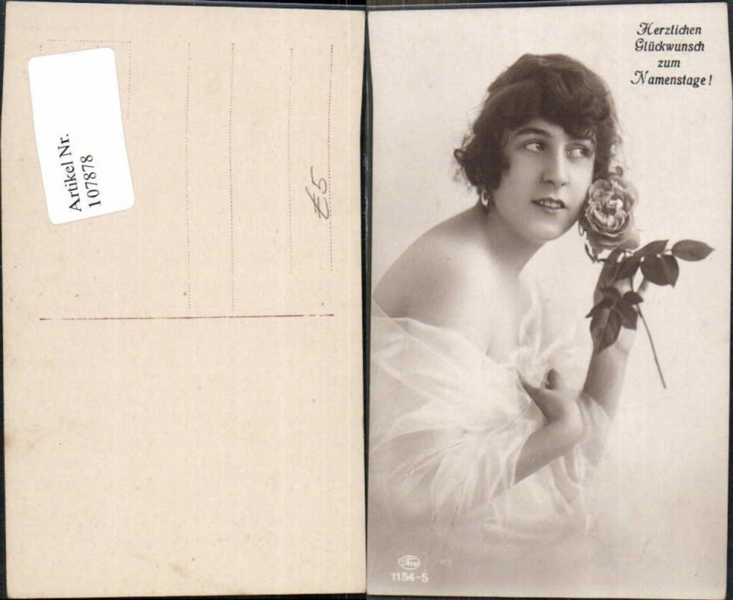 107878,Schöne Frau m. Rose Edwardian Girl Vail Fashion