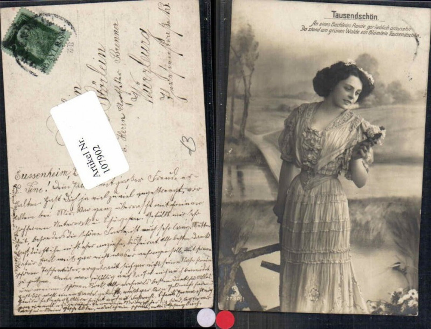 107902,Schöne Frau m. Kleid Fashion Edwardian Girl