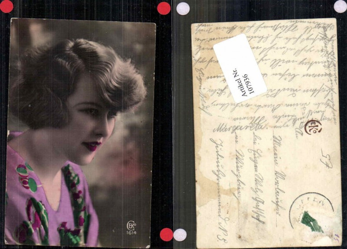 107936,Schöne Frau Art Deco Lippenstift Französische Mode