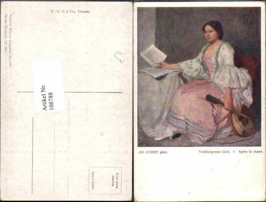 108788,A. Curry Verklugenes Lied Frau m. Mandoline Gitarre