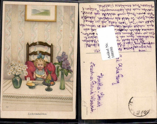 108880,M. Munk Vienne 998 Leckermäulchen Kind Früchte Obst sign SBP