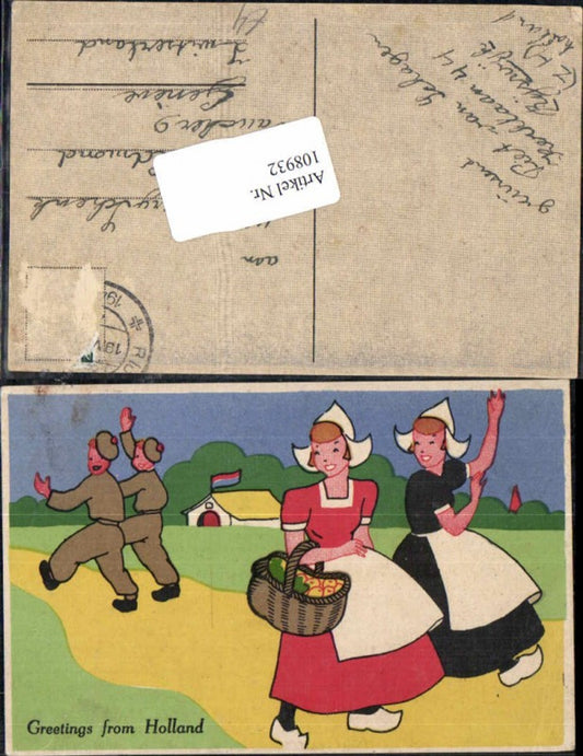 108932,Greetings from Holland Frauen Soldaten in Uniform Trachten Tracht