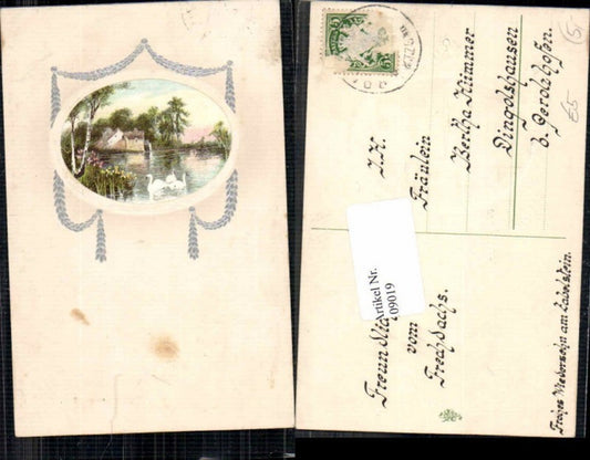 109019,Tolel Präge Schwäne Schwan Erika Verlag gel Dingolshausen Gerolzhofen