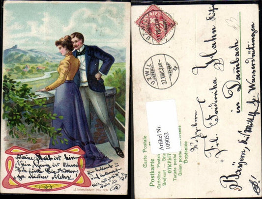 109052,Liebeslieder Liebespaar Litho Kleid Mann Paar Liebe gel Uzwil
