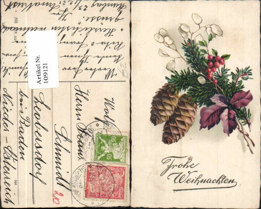 109121,HWB 2127 Weihnachten Tannenzweig Tannanzapfen
