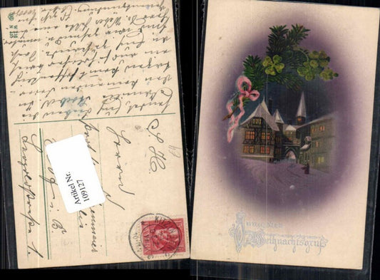 109127,EAS Weihnachten Klee Kleeblatt Marktplatz Häuser