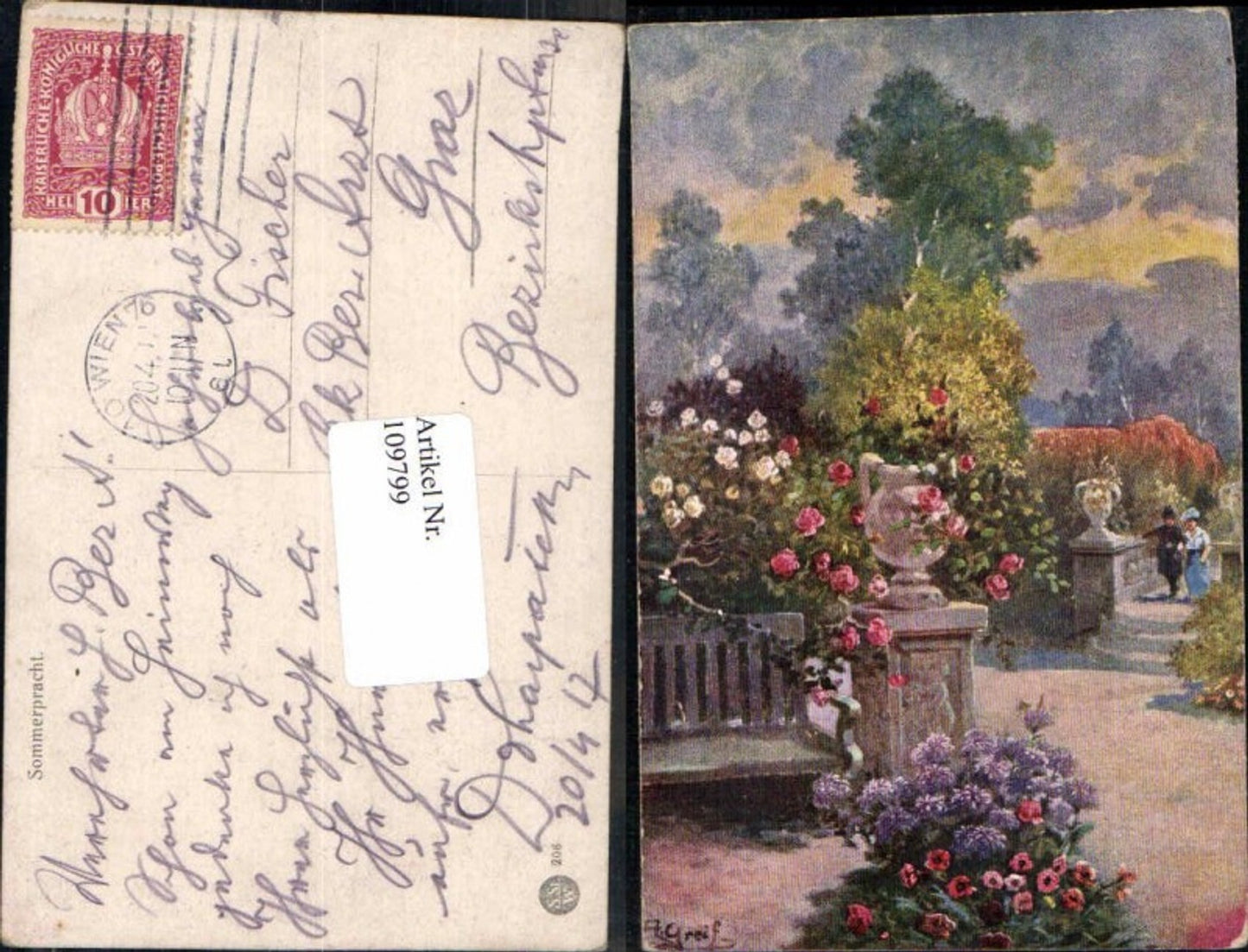 109799,A. Greif sign. Garten Blumen Sommerpracht