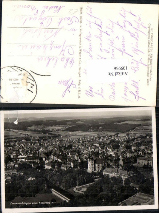 109936,Aerial photograph of Donaueschingen from an airplane
