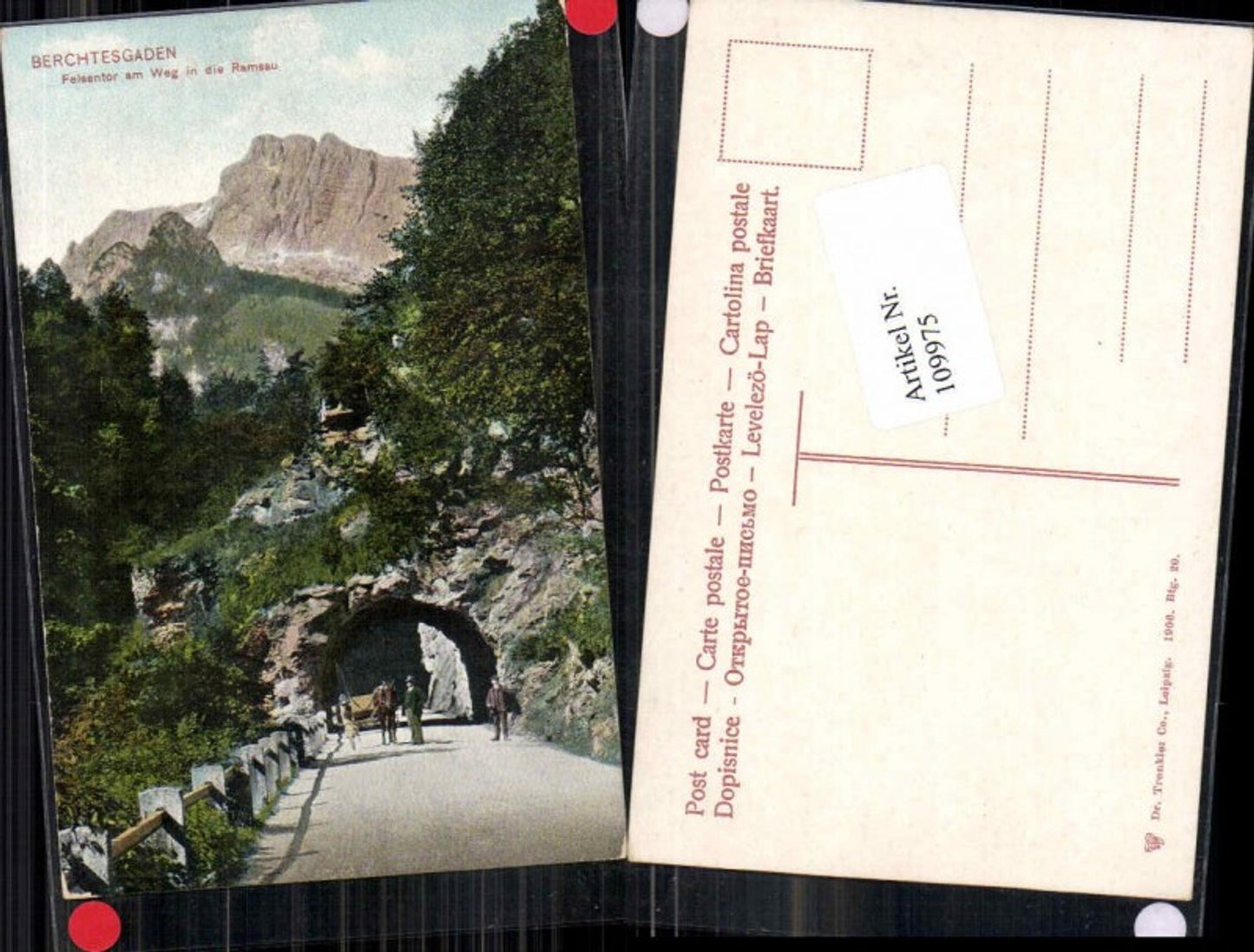 109975,Berchtesgaden Felsentor am Weg in die Ramsau m. Kutsche