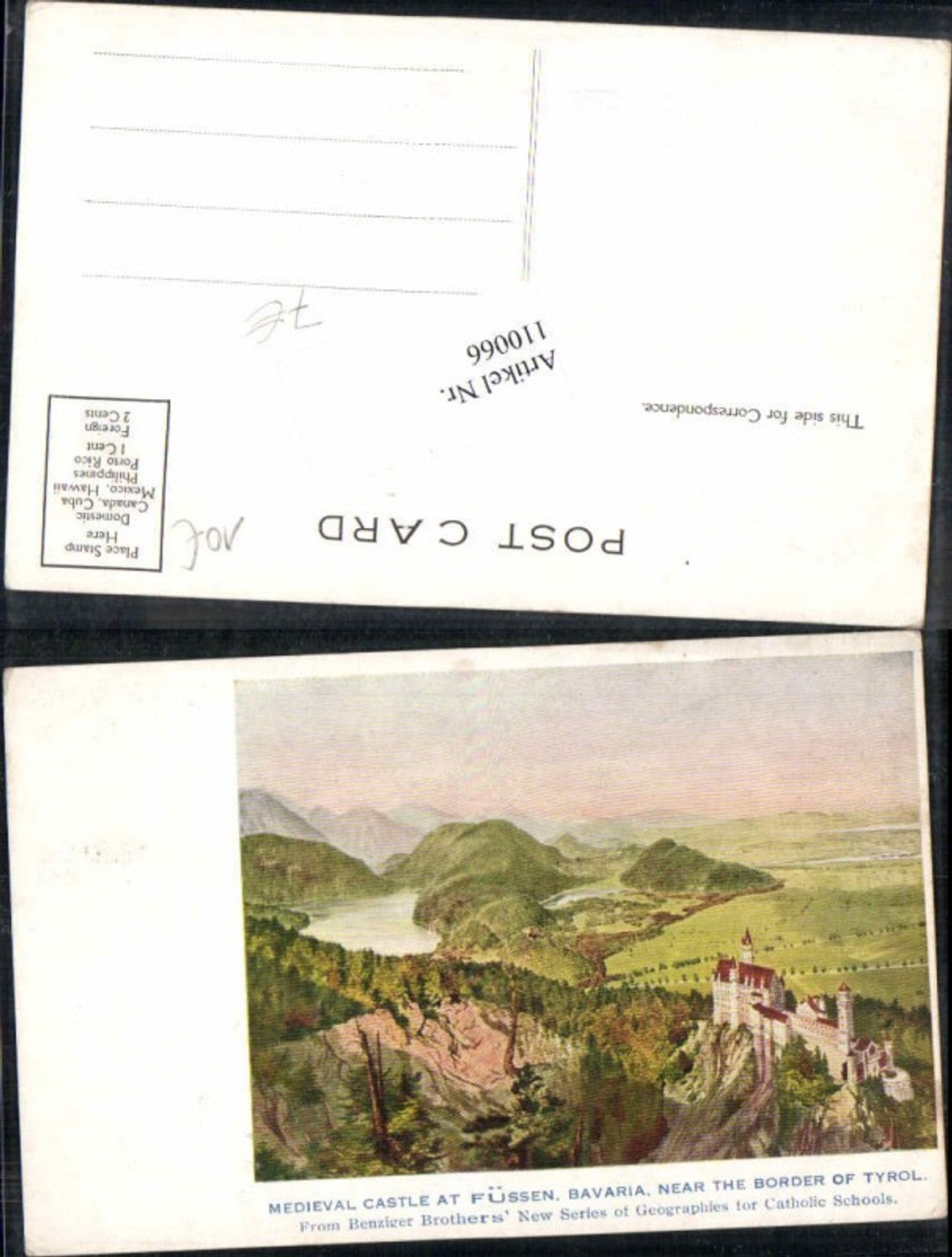 110066,Füssen am Lech Schloss Künstlerkarte 1910