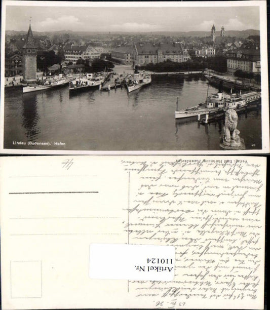 110124,Lindau am Bodensee Hafen Schiffe Dampfer 1936