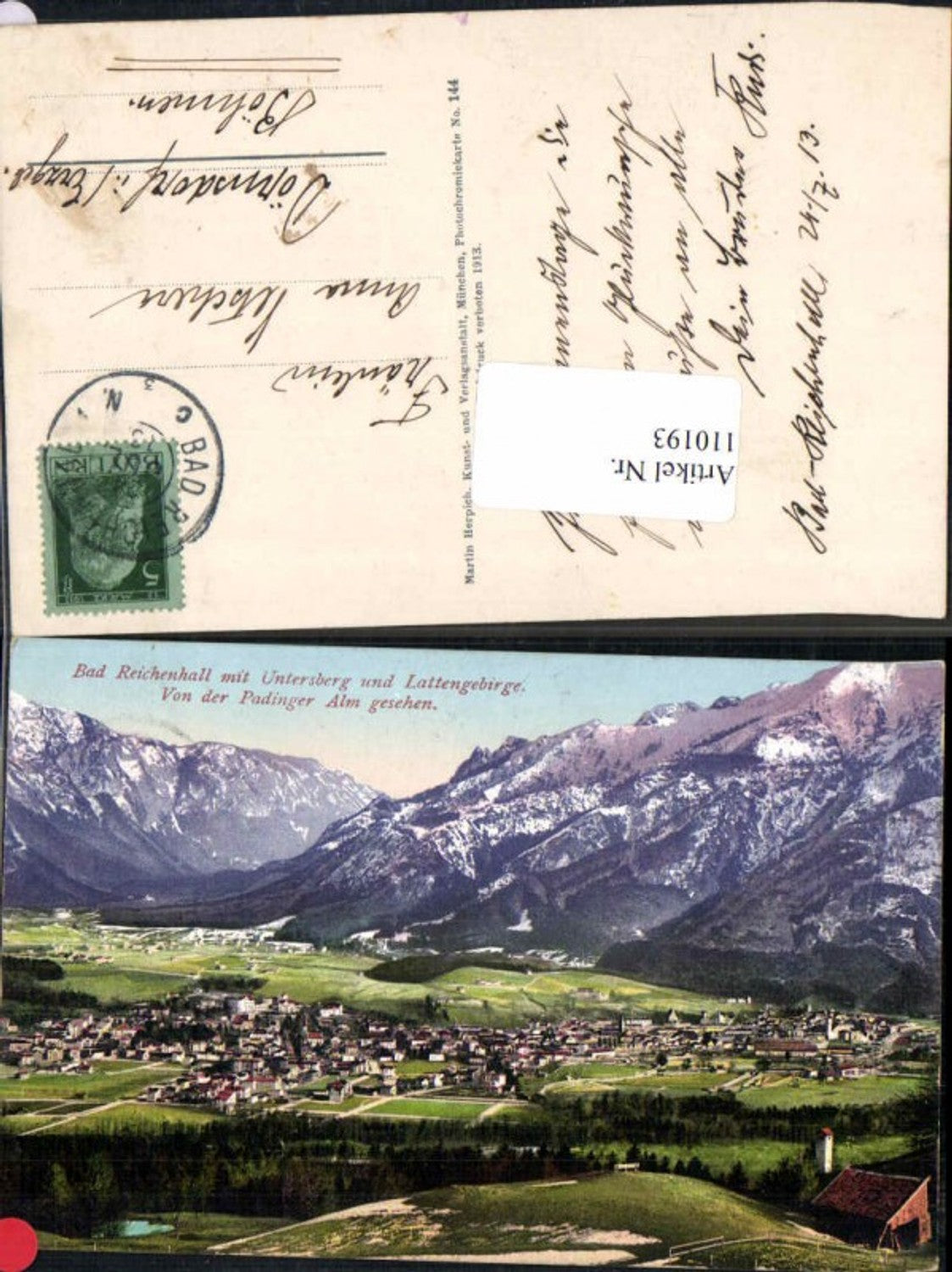 110193,Bad Reichenhall m. Untersberg v.d. Padinger Alm aus pub Herpich 144