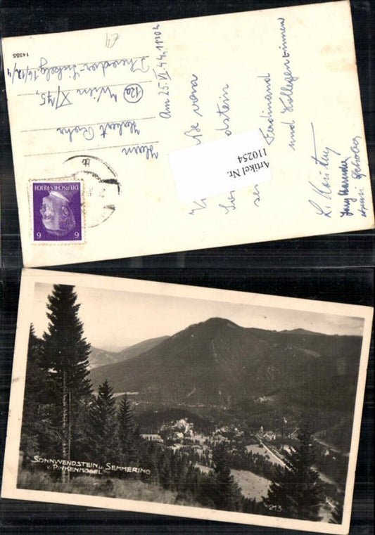 110254,Sonnwendstein Semmering Pinkenkogel 1940