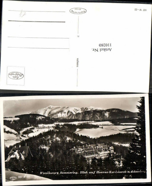 110280,Semmering m. Heeres Kur Lazarett 1938