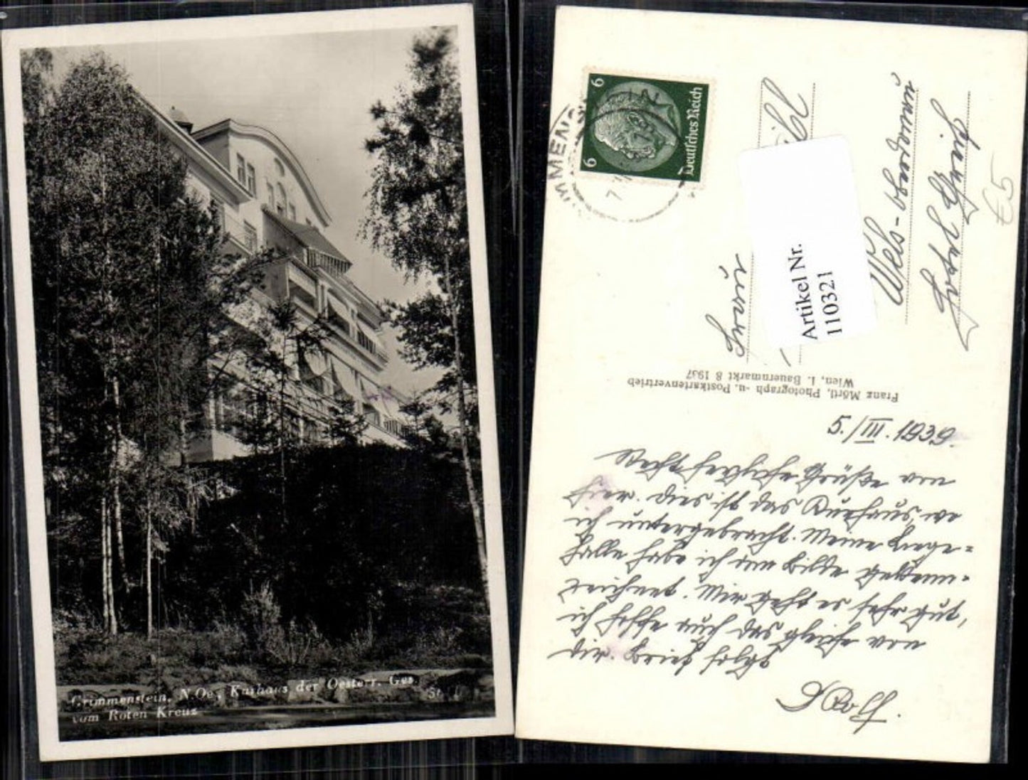 110321,Grimmenstein am Semmering Kurhaus des Roten Kreuzes 1937