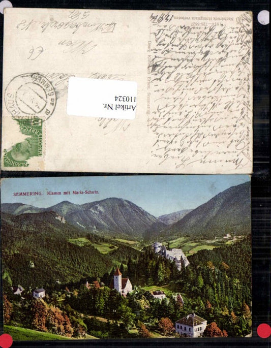 110324,Semmering Klamm m. Maria Schutz 1914 Tolle Color Karte