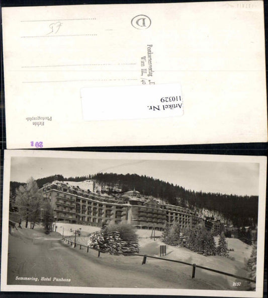 110329,Semmering Hotel Panhans Strassenpartie 1938