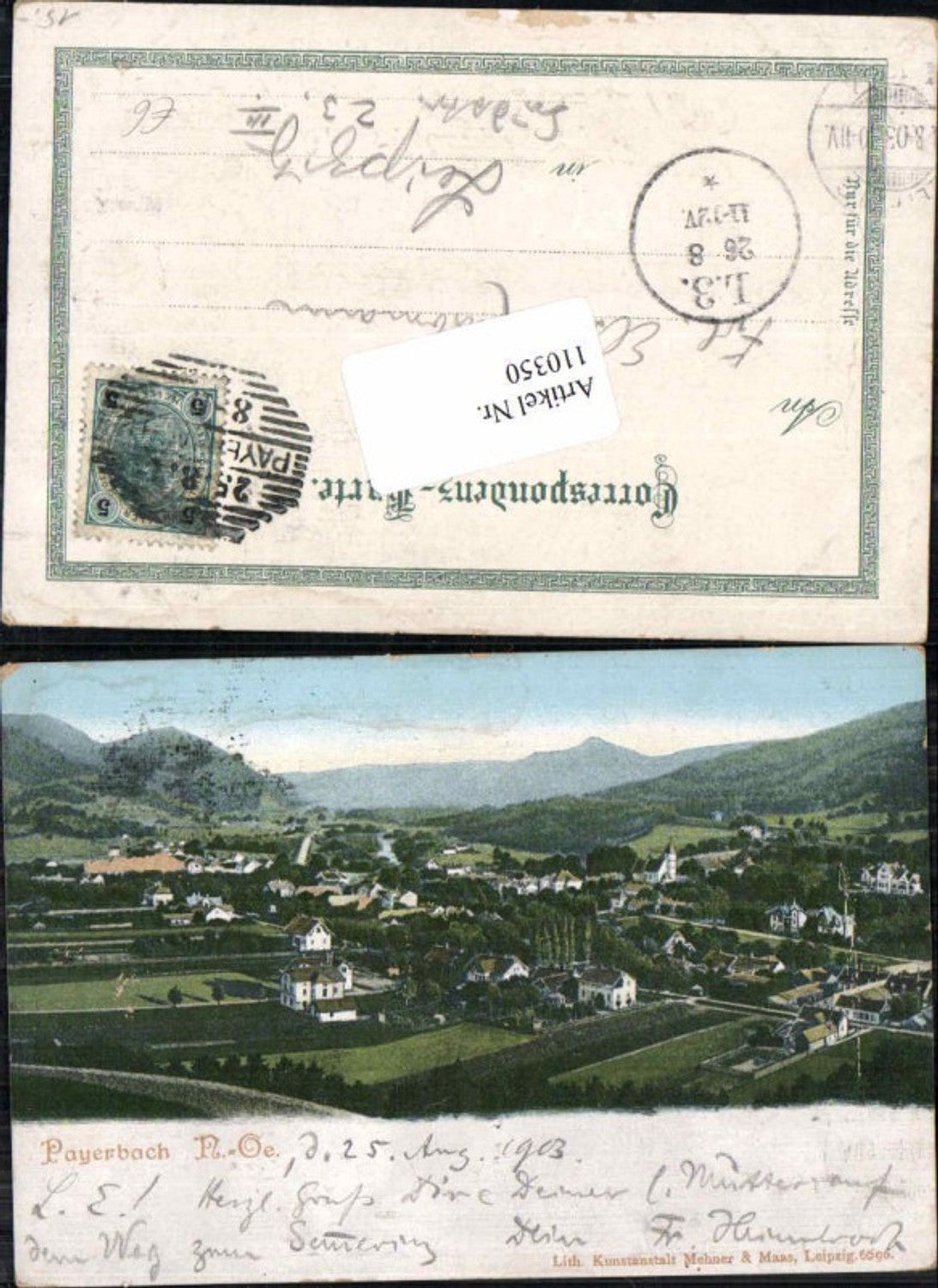110350,Payerbach Partie vom Ort 1900