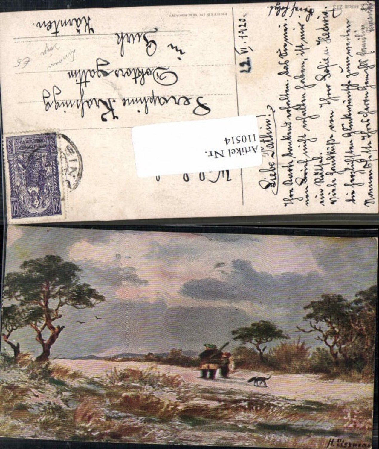 110514,H. Lissmann Jäger m. Hund Jagd Künstlerkarte