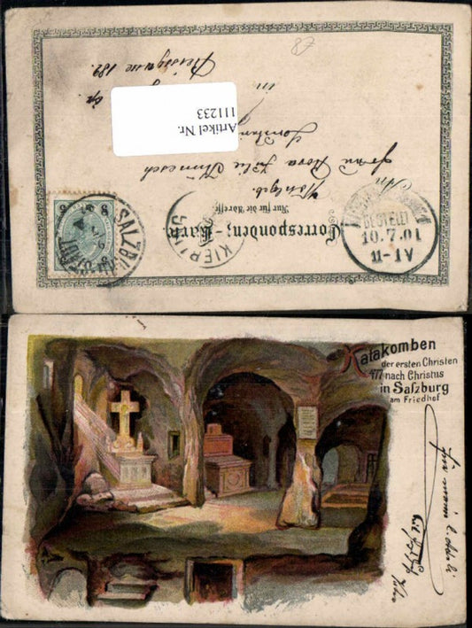111233,Salzburg Litho Katakomben Friedhof 1900