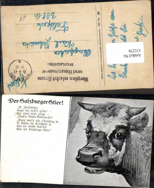 111276,Salzburg Stier Stierwascher Feldpost