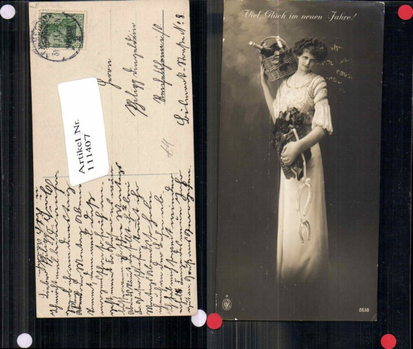 111407,Neujahr NPG Schöne Frau Sekt Sektflasche
