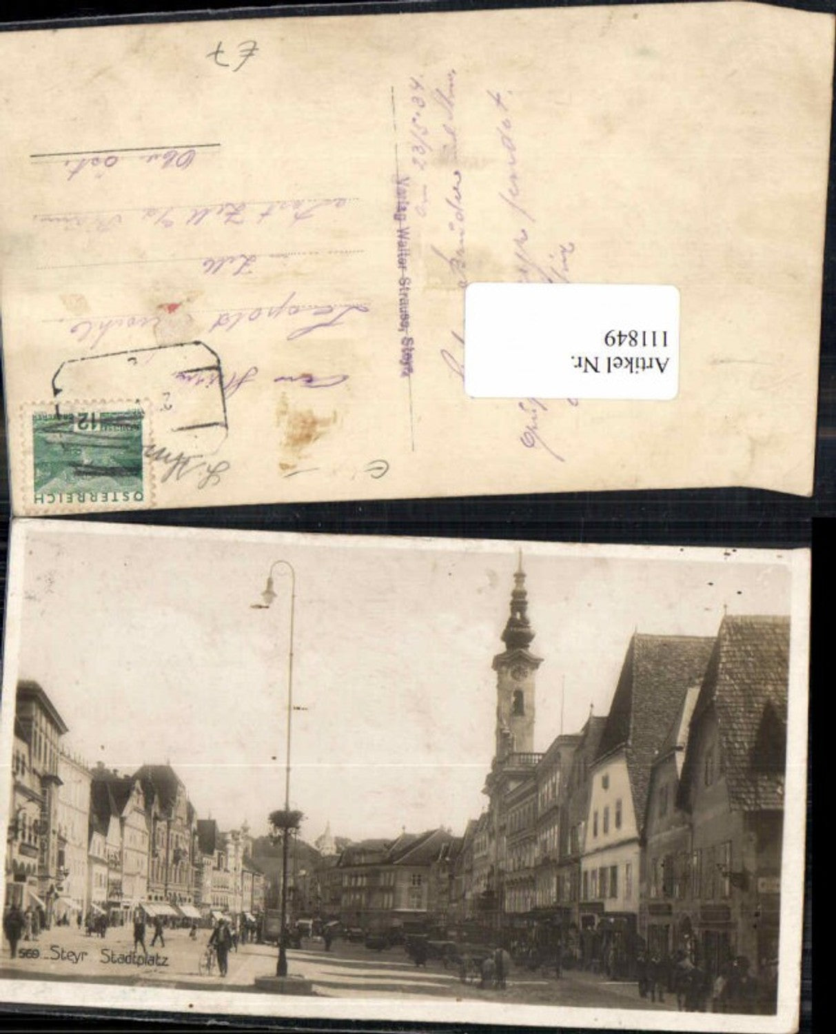 111849,Steyr Stadt Stadtplatz Leute Partie 1930