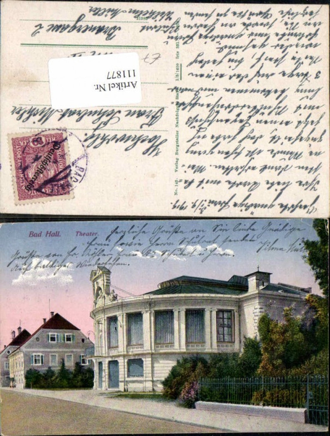 111877,Bad Hall bei Steyr Strassenansicht beim Theater 1919