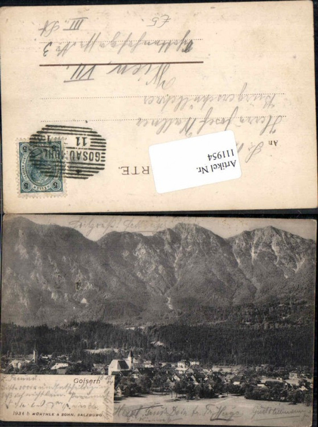 111954,Goisern Totale ältere Ansicht 1901