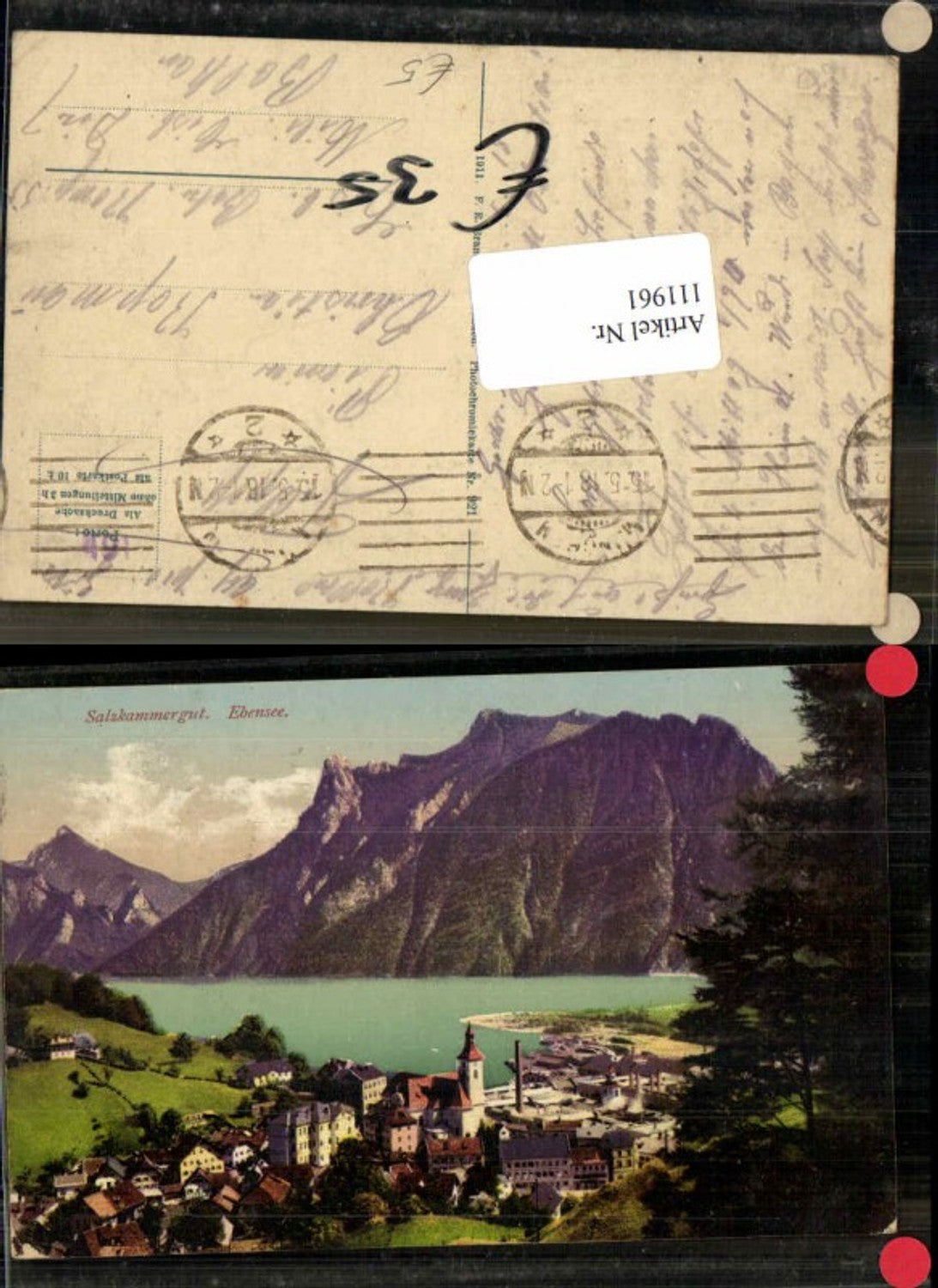 111961,Ebensee Salzkammergut Tolle Ortsansicht pub Brandt 921