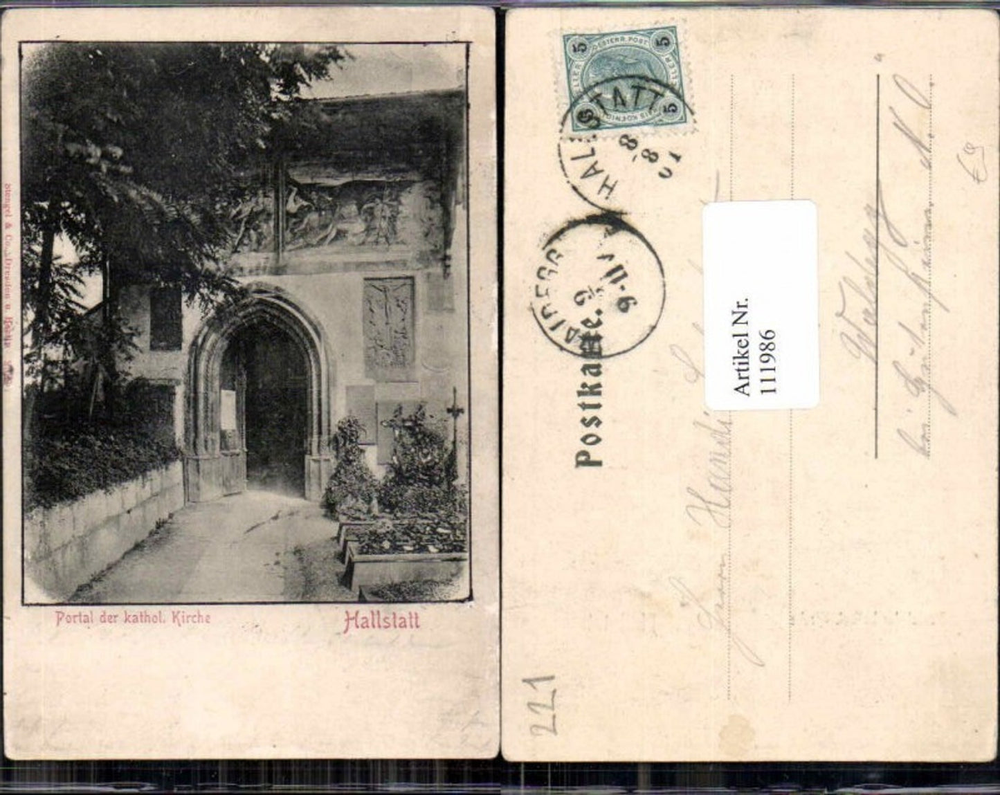 111986,Hallstatt Portal der Katholischen Kirche 1900