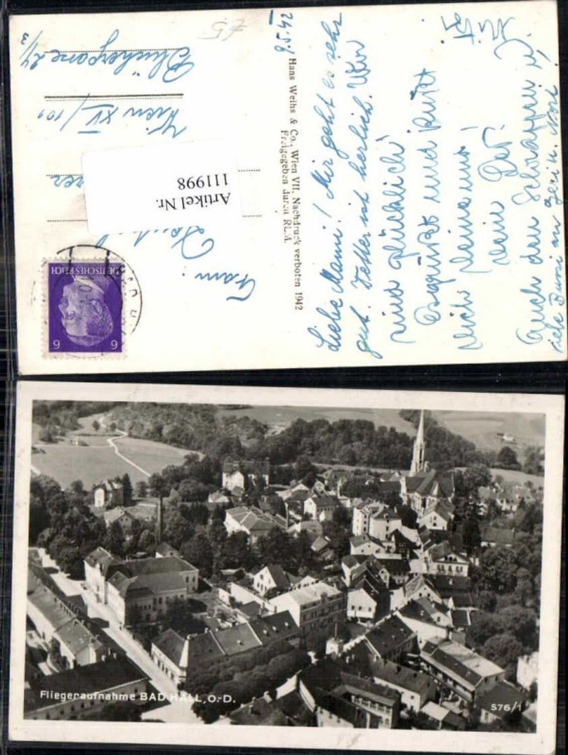 111998,Fliegeraufnahme Bad Hall bei Steyr 1942