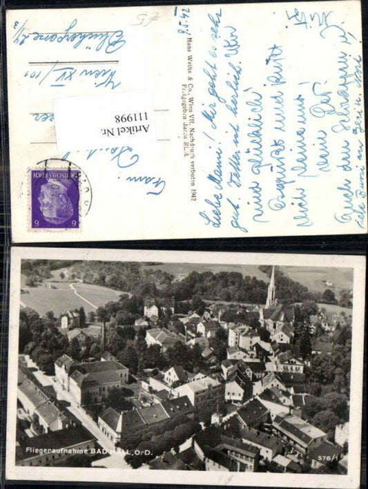 111998,Fliegeraufnahme Bad Hall bei Steyr 1942