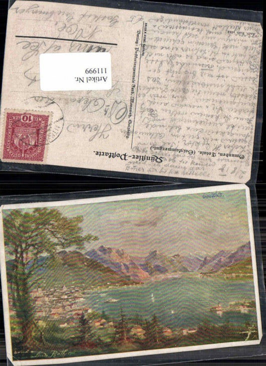 111999,Gmunden Tolle Künstlerkarte sign. Andr. Roth 1916