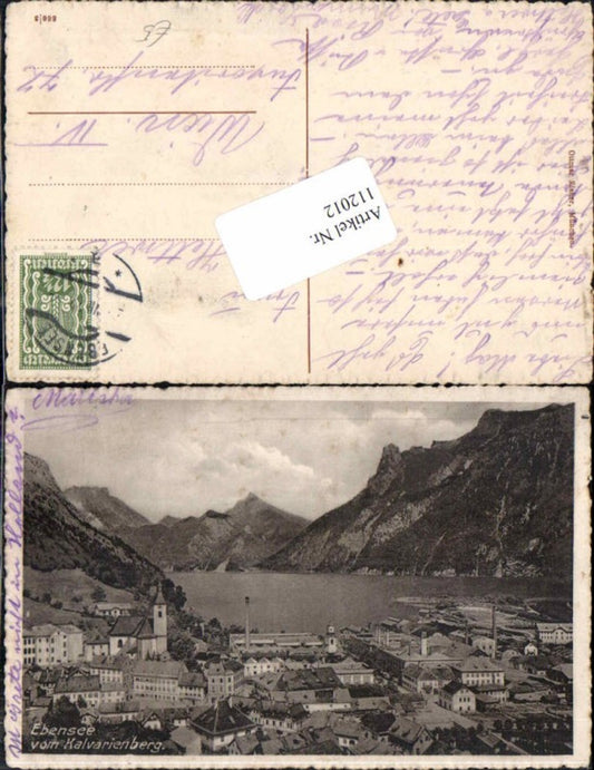 112012,Ebensee vom Kalvarienberg 1930 pub Zieher München