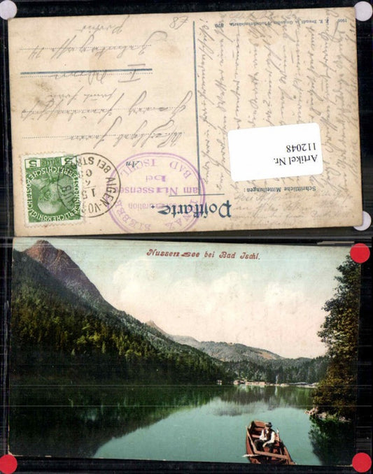 112048,Nussensee bei Bad Ischl Boot Mann pub Brandt 370