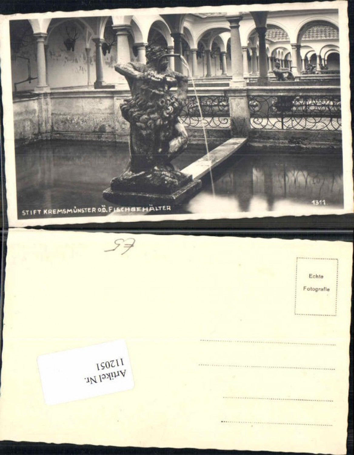 112051,Stift Kremsmünster Fischbehälter Brunnen