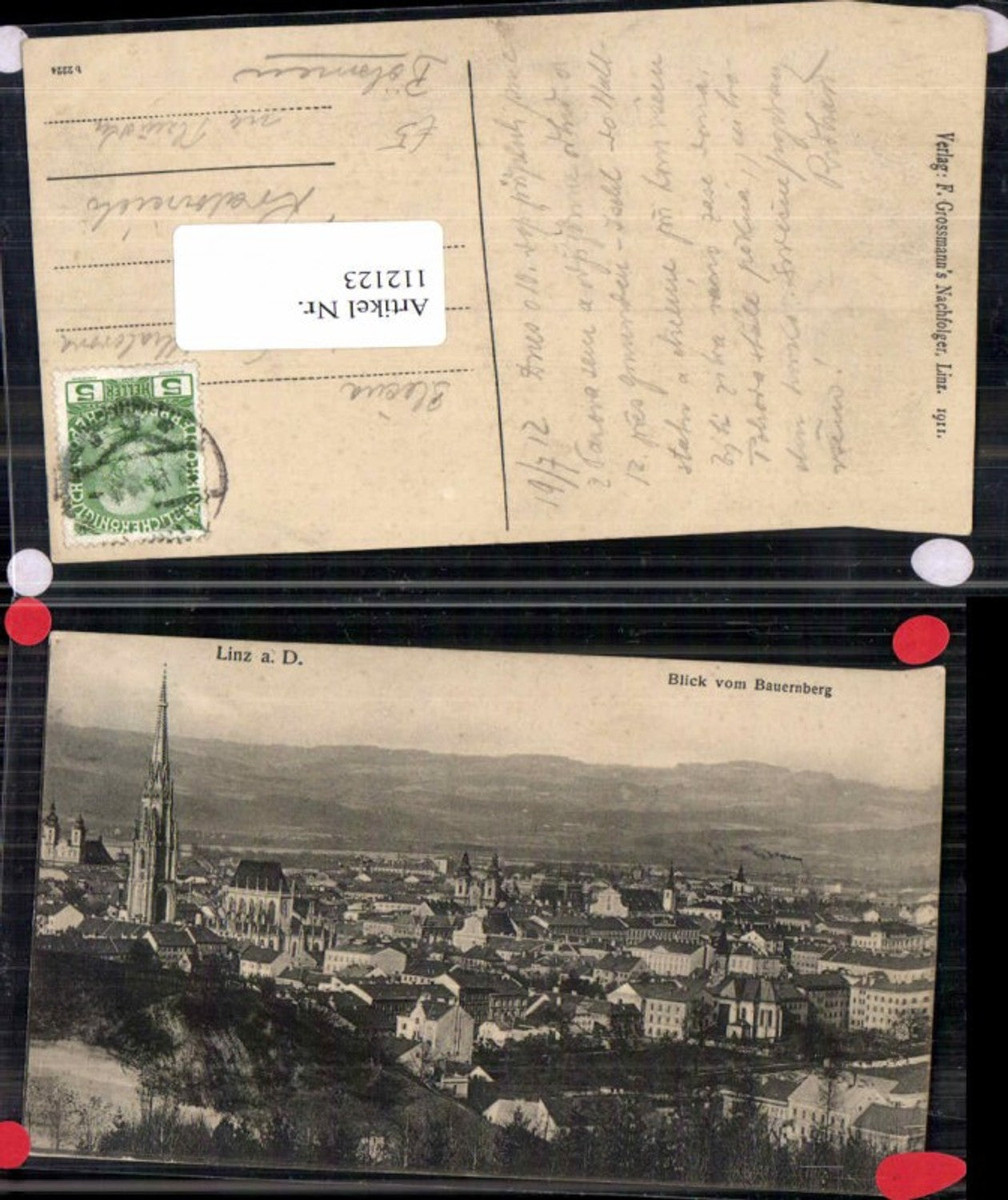 112123,Linz a.d. Donau Blick vom Bauernberg