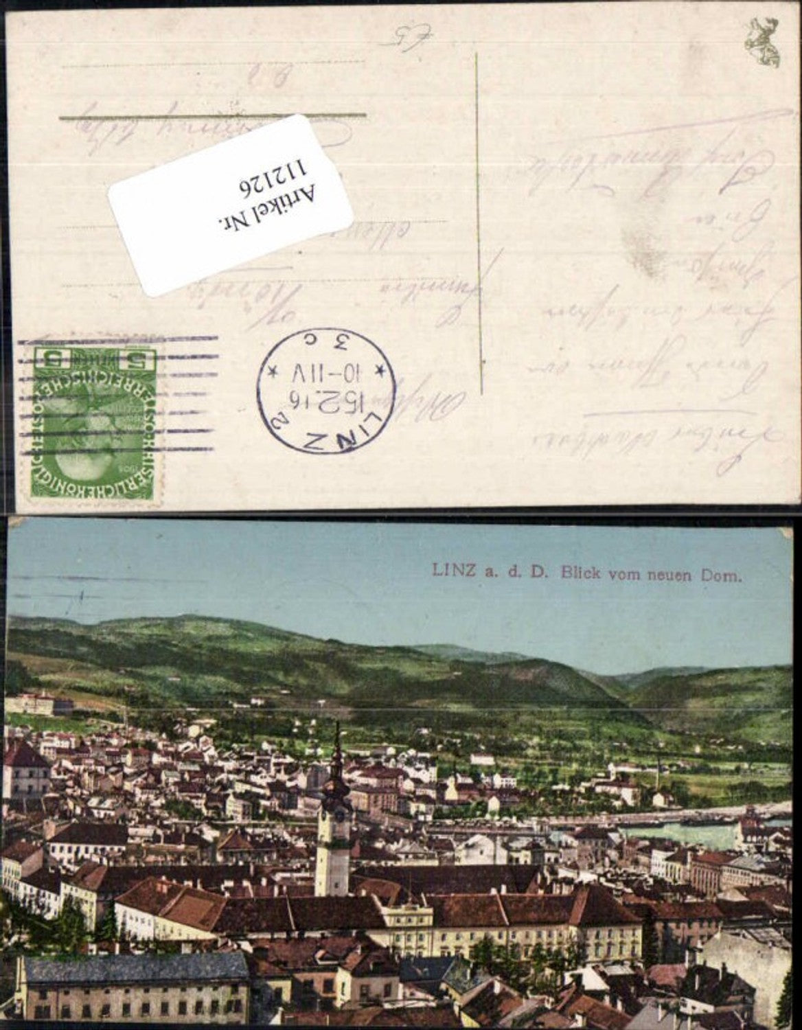 112126,Linz a.d. Donau Blick nach Osten m. Dom